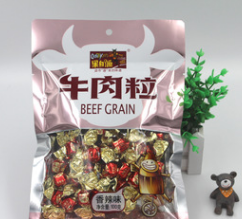 休闲食品 100g香辣味牛肉粒 糖果牛肉粒 果自源食品